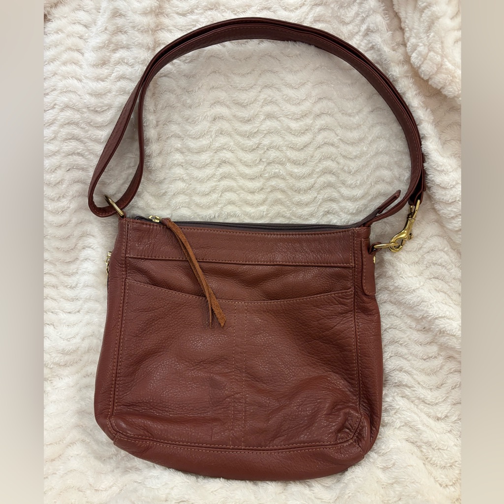Coronado Leather Shoulder Bag Brown Pebbled Leather Made In Mexico